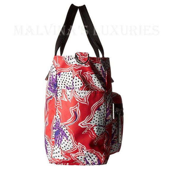 MARC JACOBS DIAPER BAG RED SPOTTED LILY PRINTED BIKER BABYBAG - Picture 7 of 11